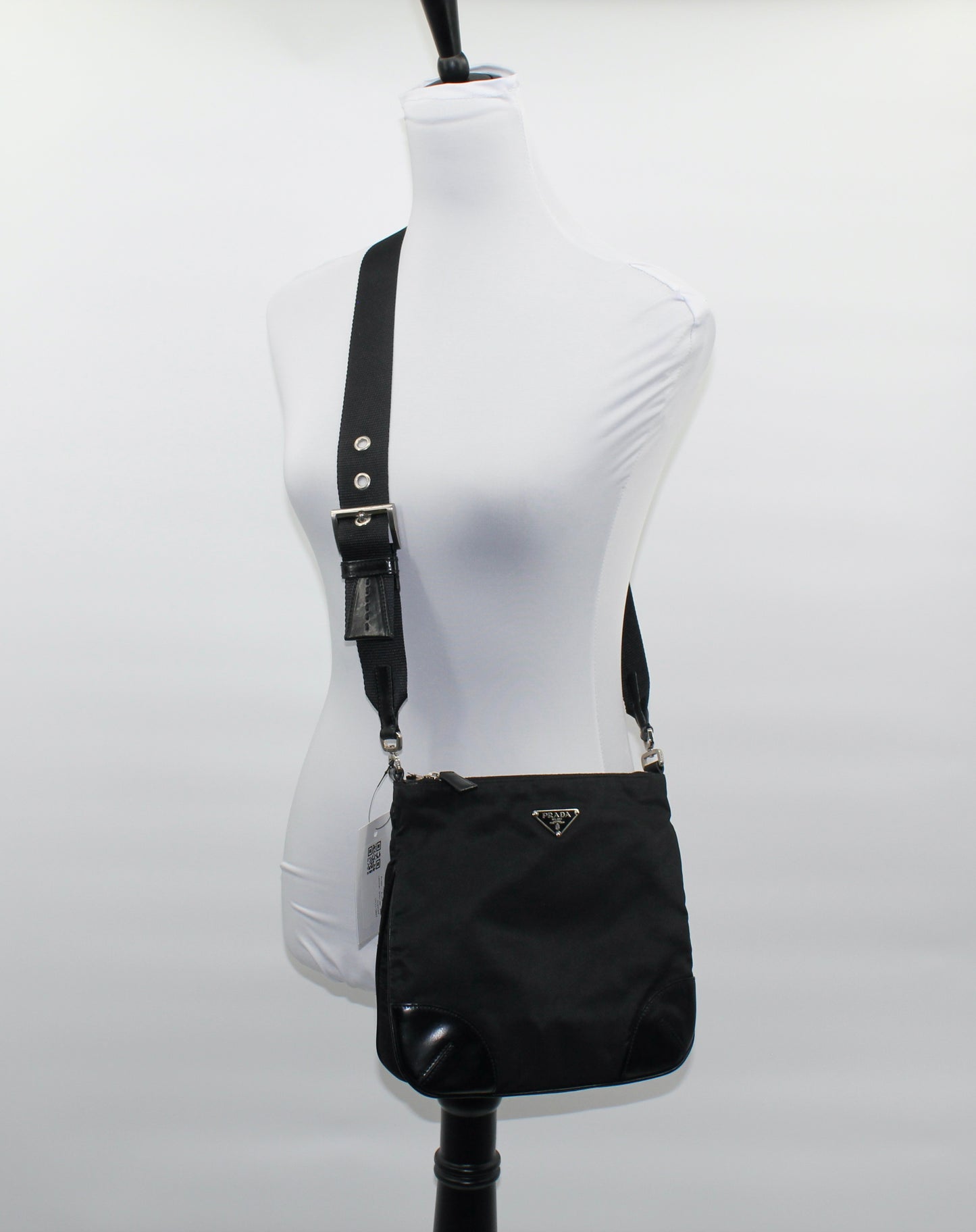 Prada - Black Nylon Leather Shoulder Bag