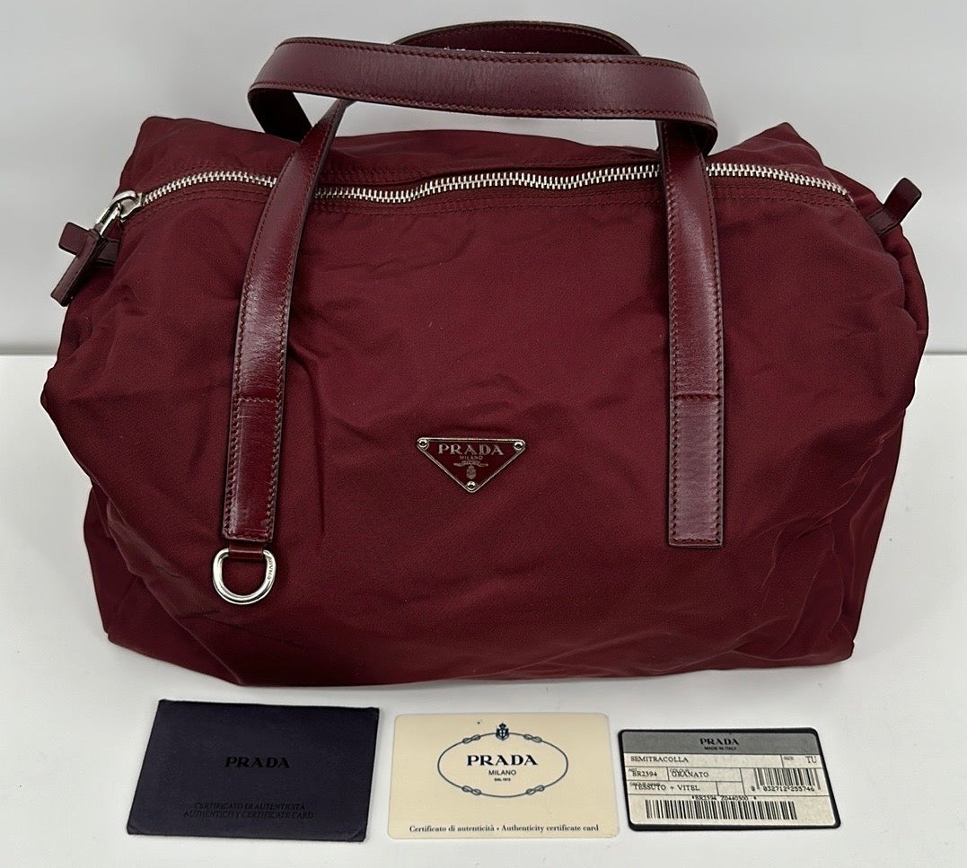 Prada Red Nylon Shoulder Bag