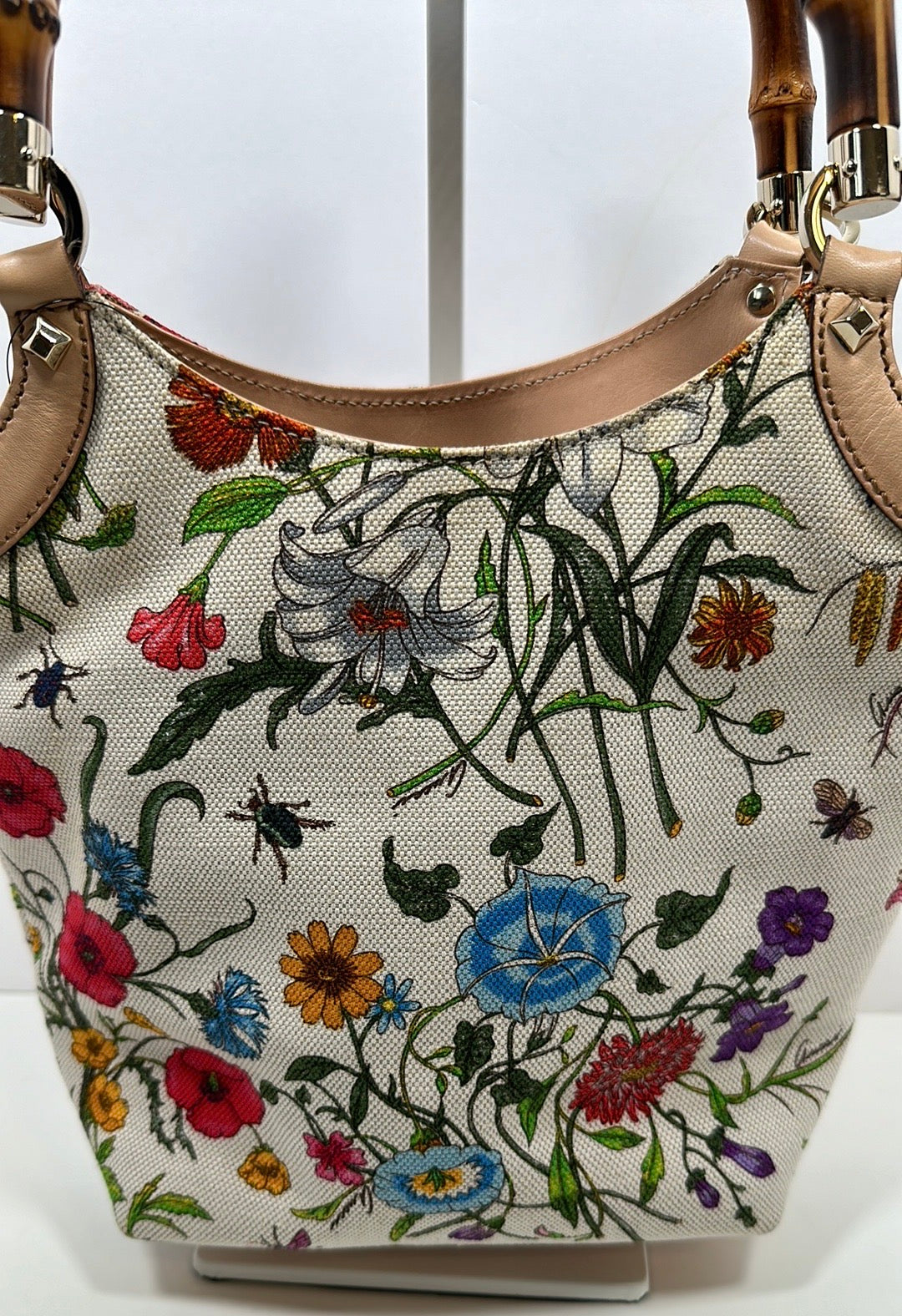 GUCCI Flora Handbag with Bamboo Handles