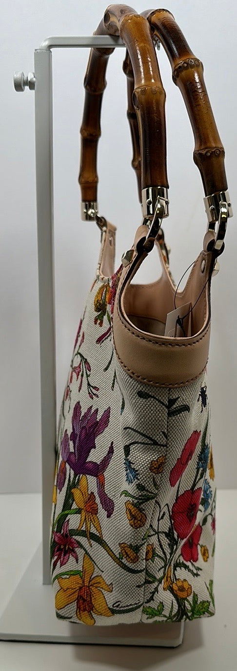 GUCCI Flora Handbag with Bamboo Handles