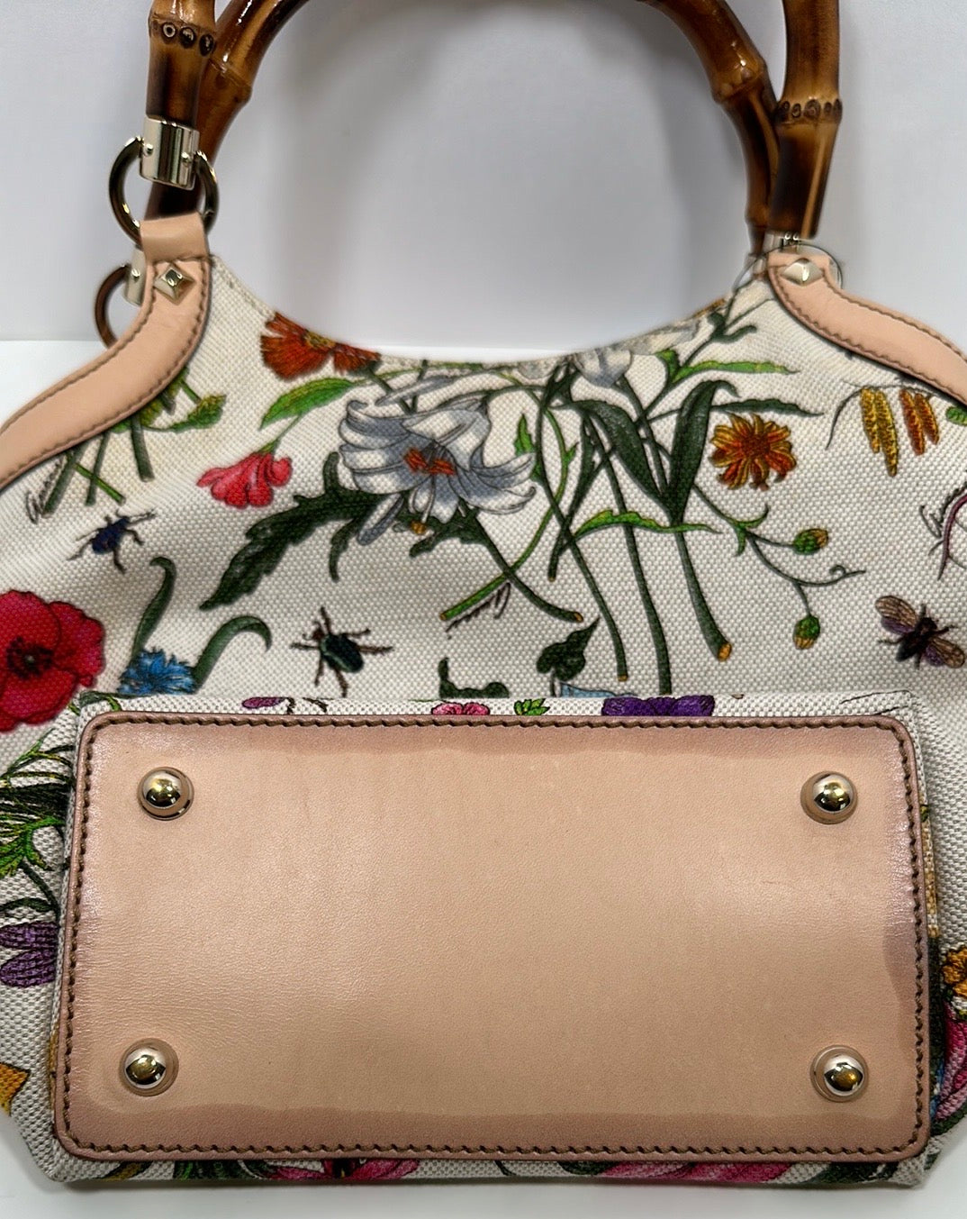 GUCCI Flora Handbag with Bamboo Handles