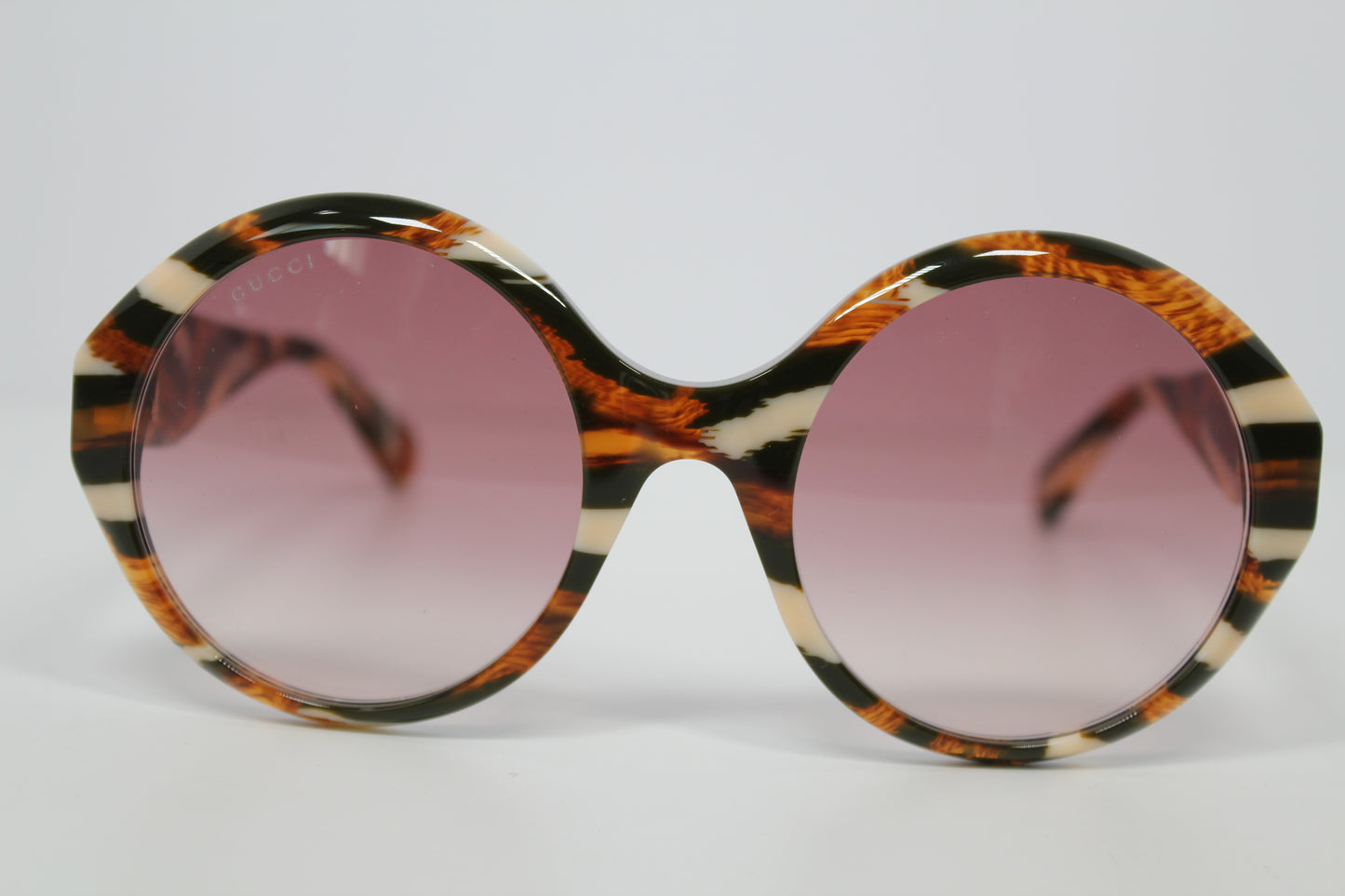 Gucci Oversized Round Acetate Sunglasses- Tortoise