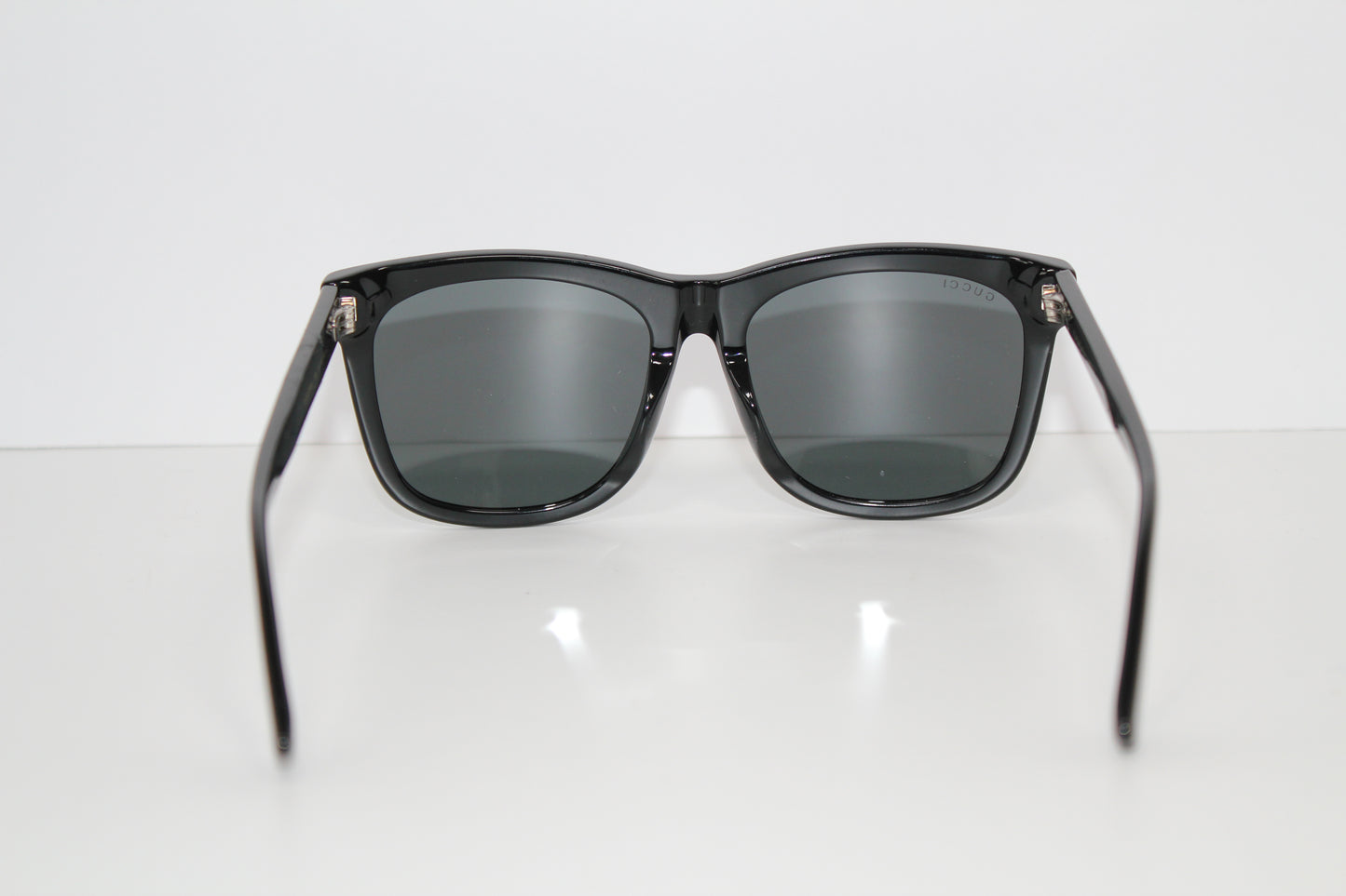 Gucci Full Rim Rectangle Sunglasses- Black/Smoke