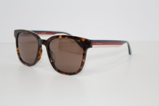 Men's GUCCI Square Frame Sunglasses- Havana Blue