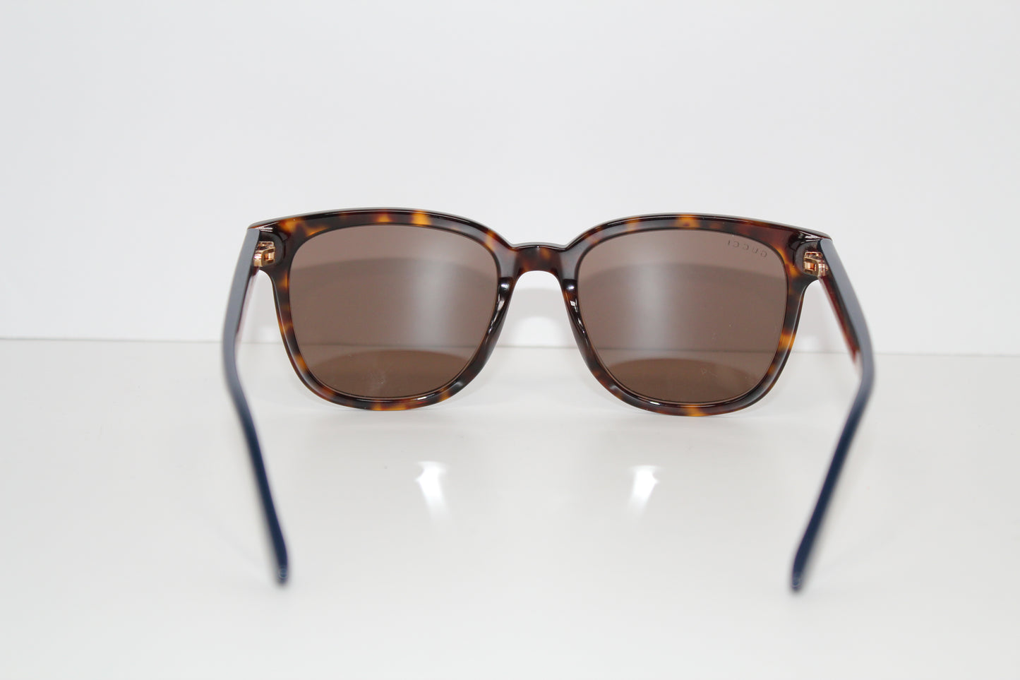 Men's GUCCI Square Frame Sunglasses- Havana Blue