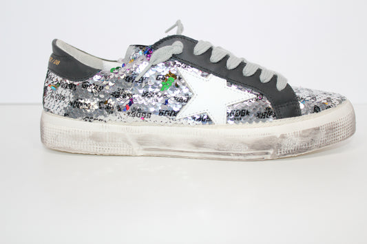 Golden Goose May Sequin Low-Top Sneakers