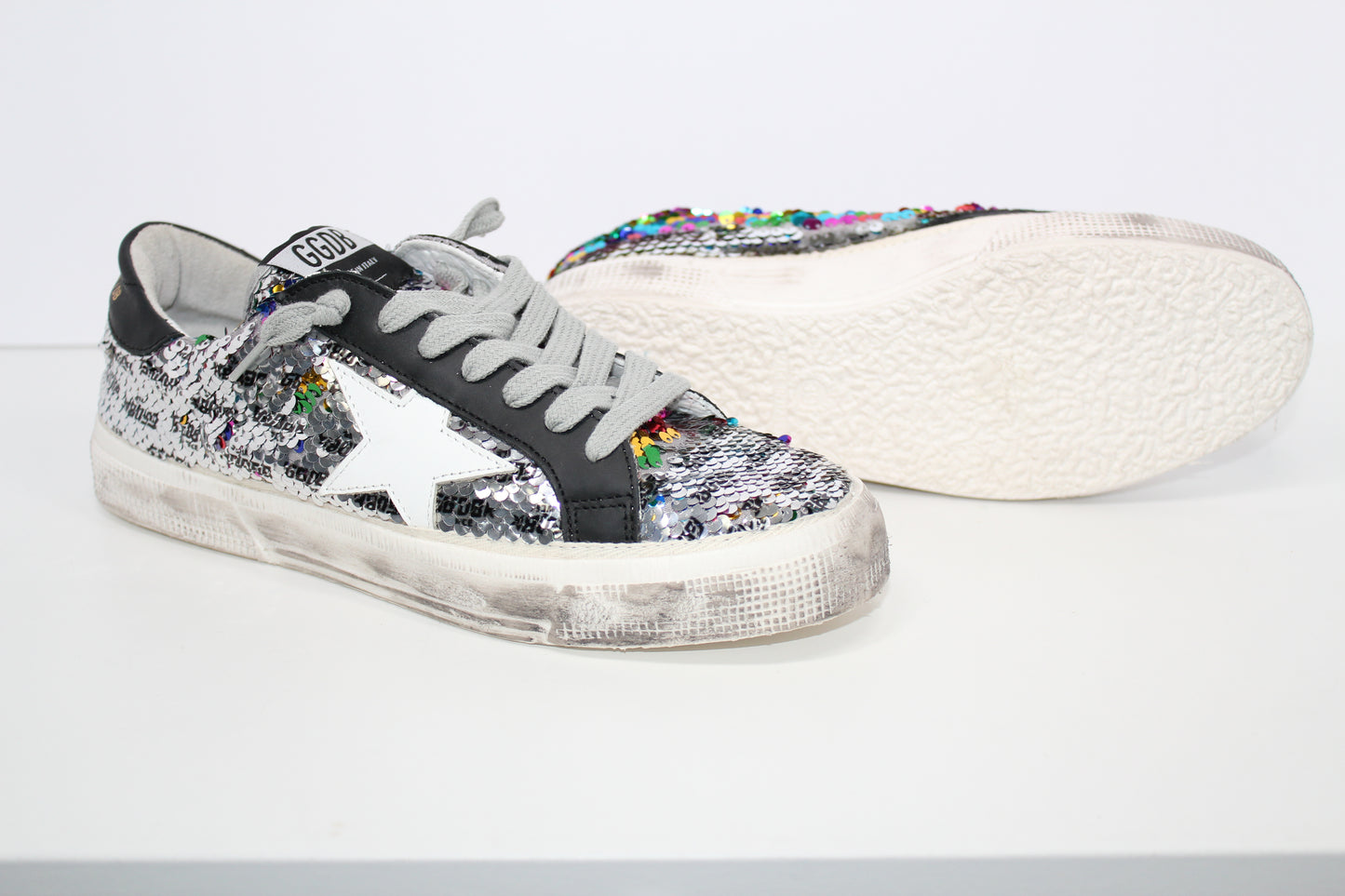 Golden Goose May Sequin Low-Top Sneakers