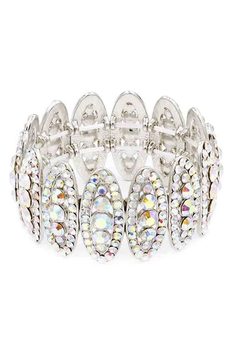 Rhinestone Oval Stretch Bracelet