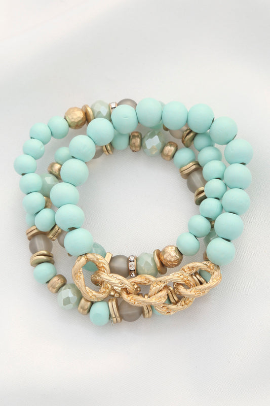 Circle Link Beaded Bracelet Set