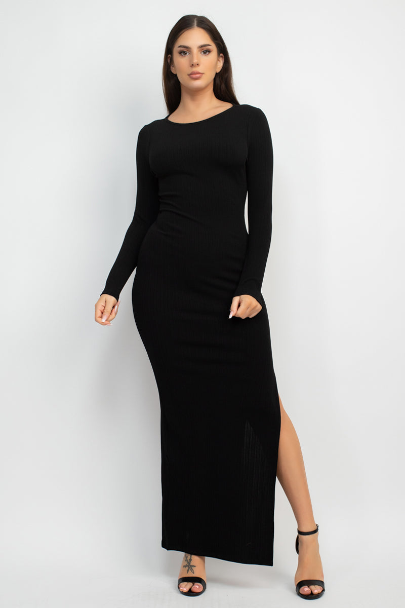 Side Slit Bodycon Maxi Dress