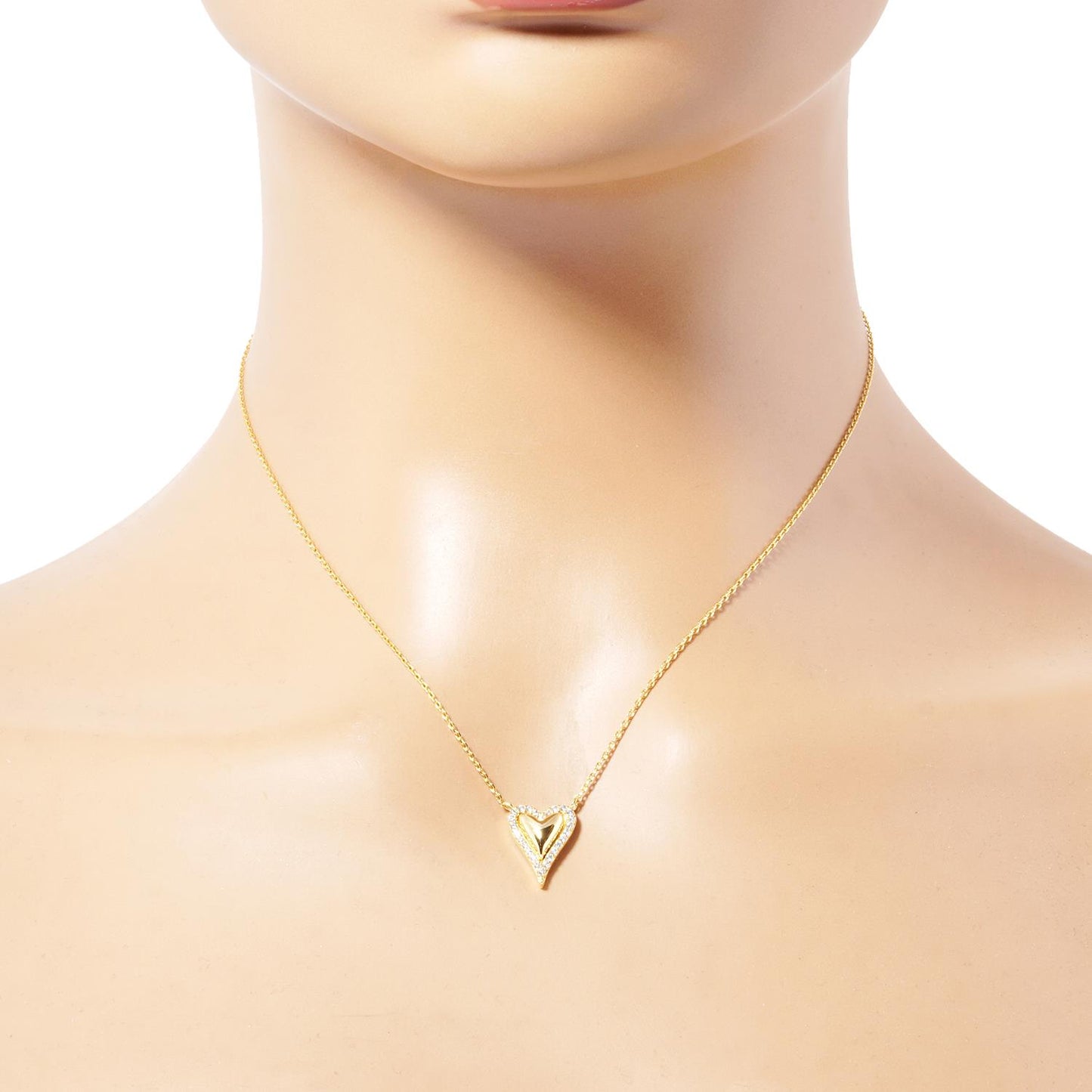 Gold Dipped Heart Pendant Necklace