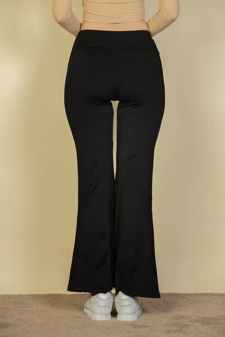 High Waisted Front Pocket Flare Pants