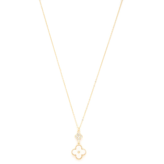 Double Clover Charm Necklace