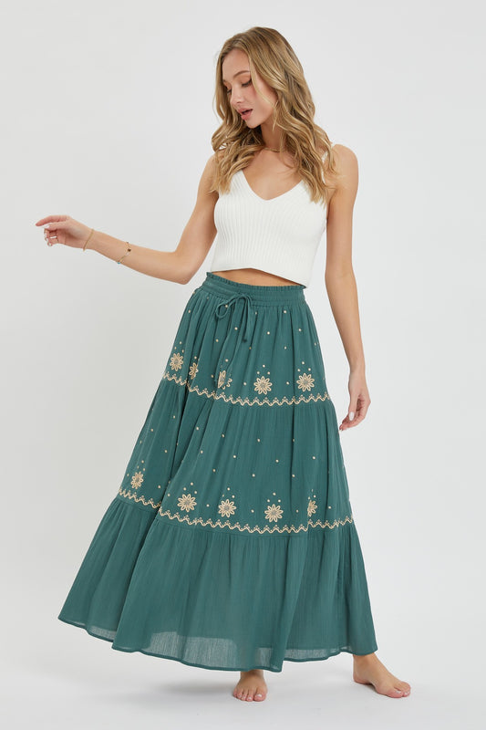 Embroidery Maxi Skirts