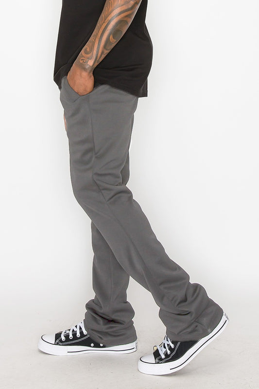 Solid Flare Stacked Track Pants