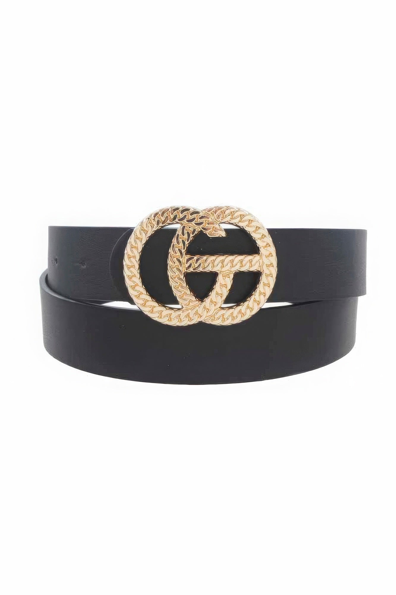 Chain Textured Metal Buckle Belt